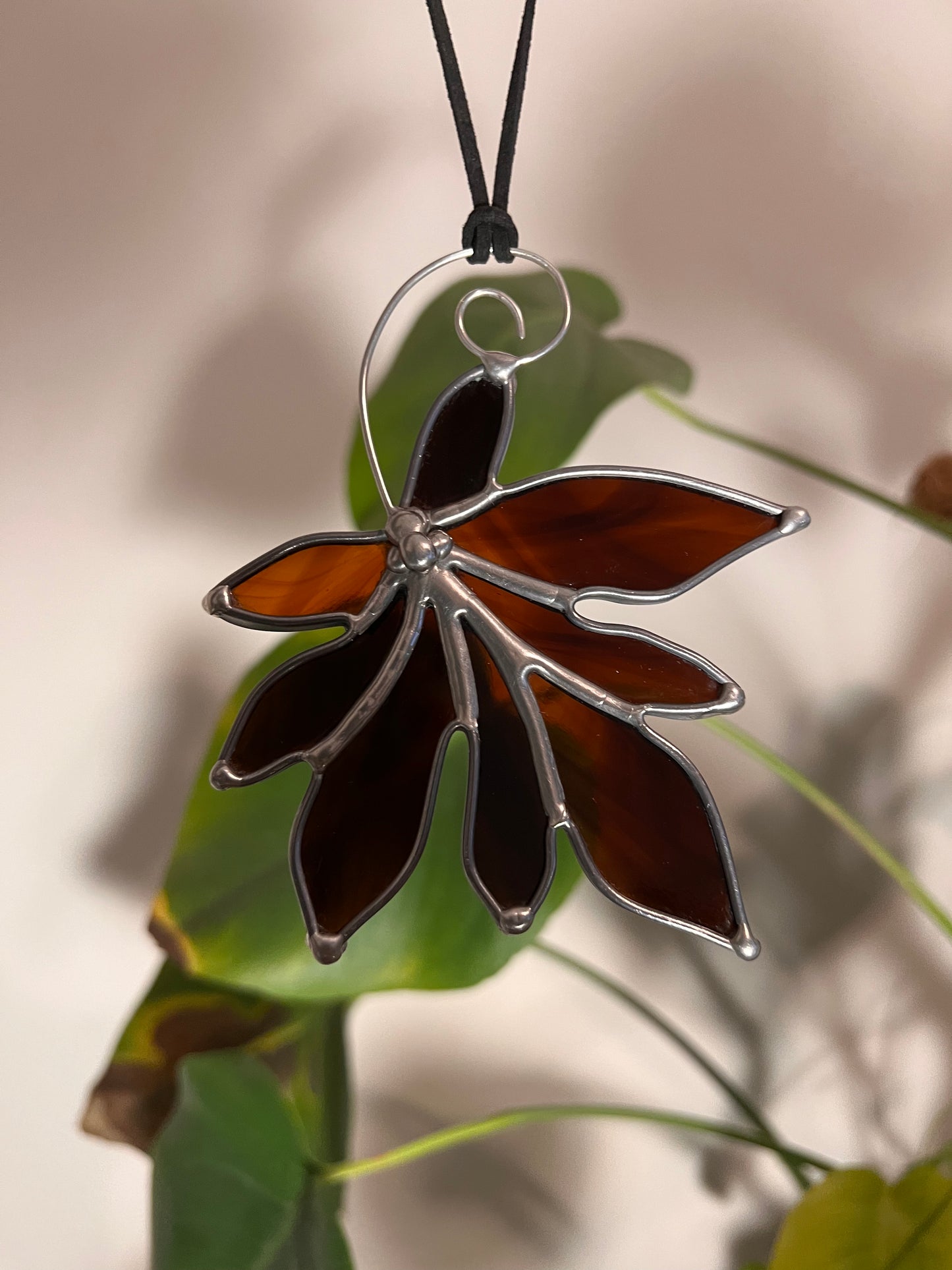 Fall Leaf or Leaves Bundle Stained Glass Suncatcher