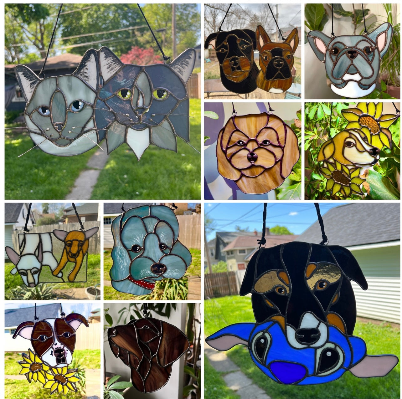 Custom Pet Portrait Stained Glass Suncatcher