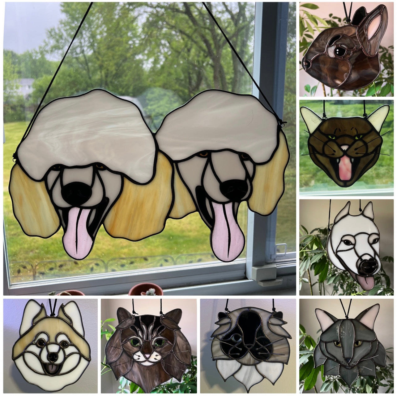 Custom Pet Portrait Stained Glass Suncatcher