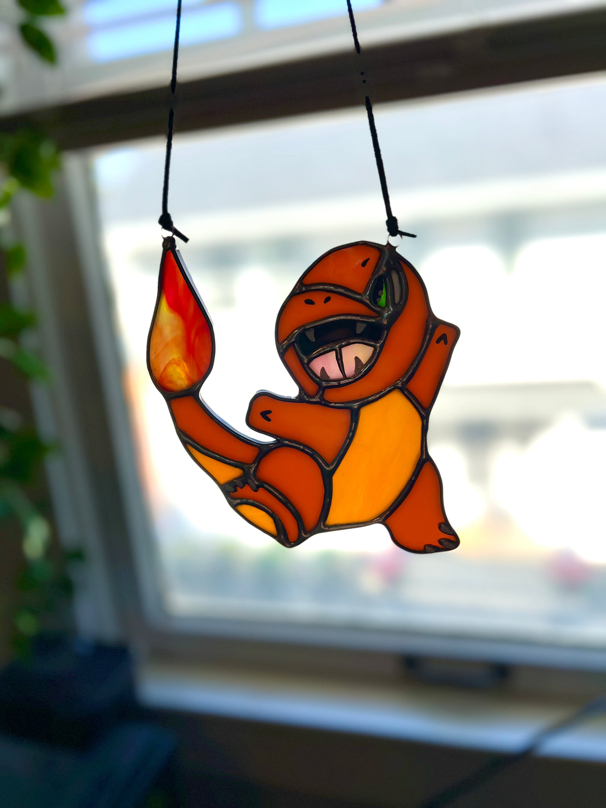 Charmander Inspired Stained Glass Suncatcher or Nightlight Miasnoodle