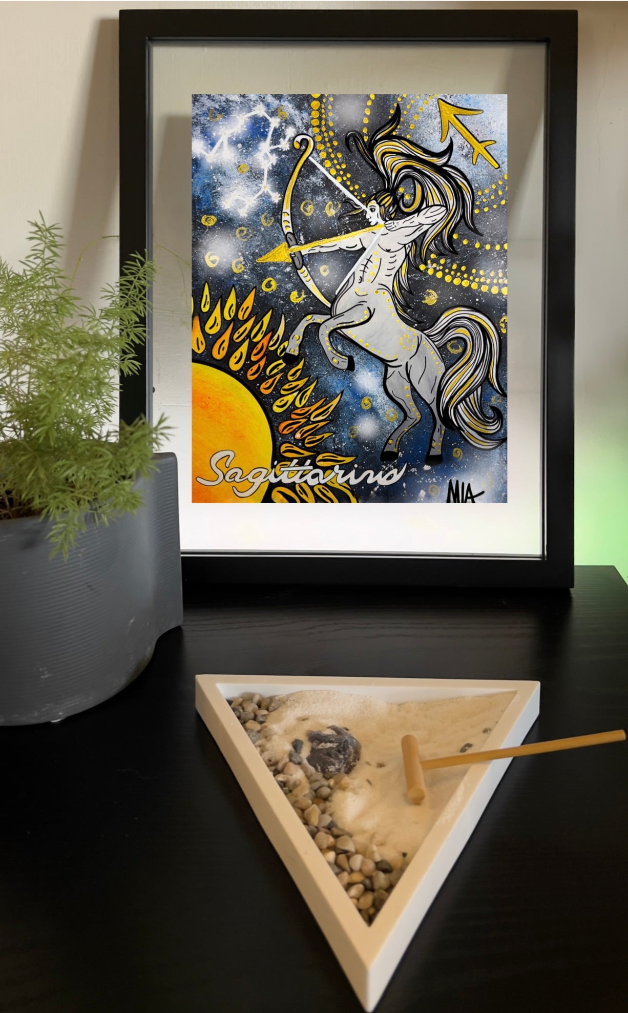 Sagittarius Zodiac Signs Astrology Colored Painting Prints with or without Frame