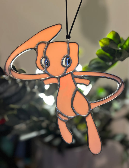 Mew Inspired Stained Glass Suncatcher or Nightlight