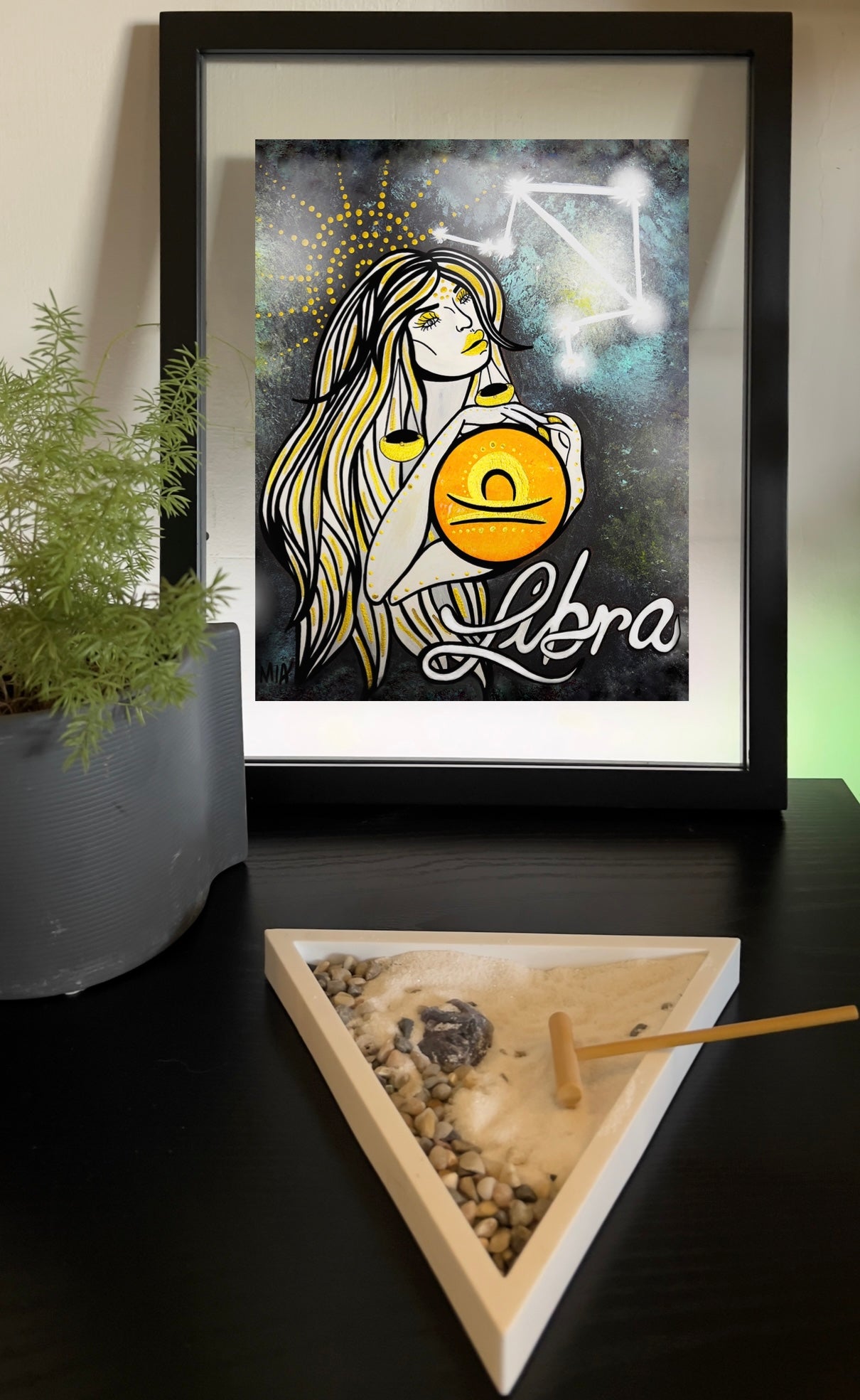 Libra Zodiac Signs Astrology Colored Painting Prints with or without Frame