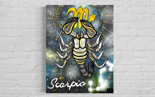 Scorpio Zodiac Signs Astrology Colored Painting Prints with or without Frame
