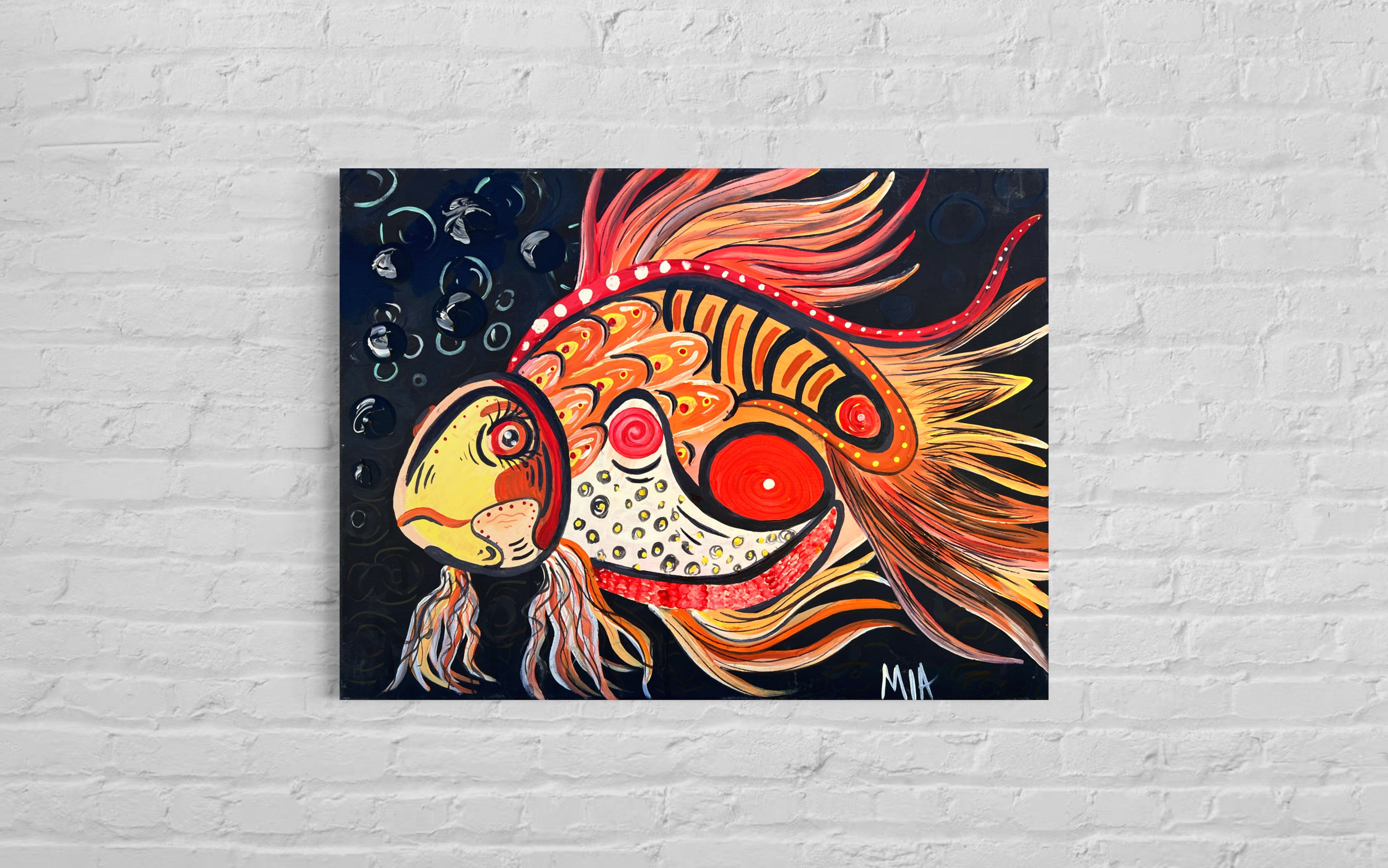 Abstract Paint Fish Fish Abstract Painting – Miasnoodle