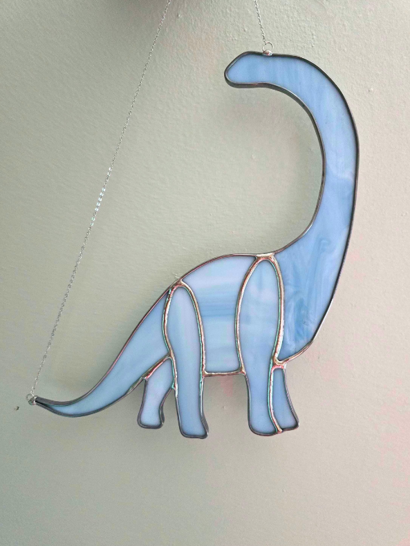 Brontosaurus Dinosaur Stained Glass Suncatcher or Nightlight