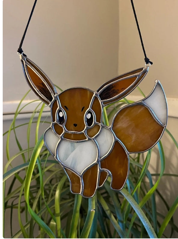 Eevee Inspired Stained Glass Suncatcher