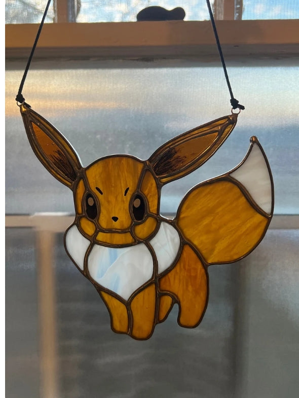 Eevee Inspired Stained Glass Suncatcher