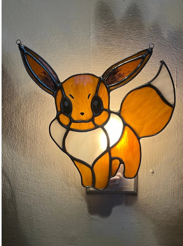 Eevee Inspired Stained Glass Suncatcher