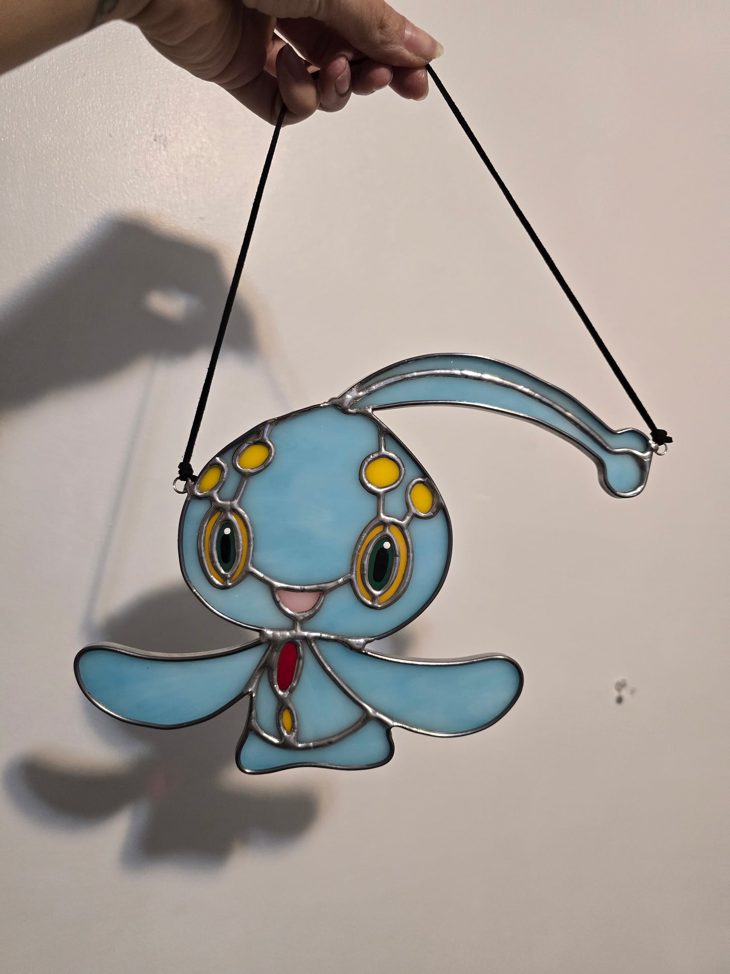 Pokémon Manaphy Inspired Stained Glass Suncatcher