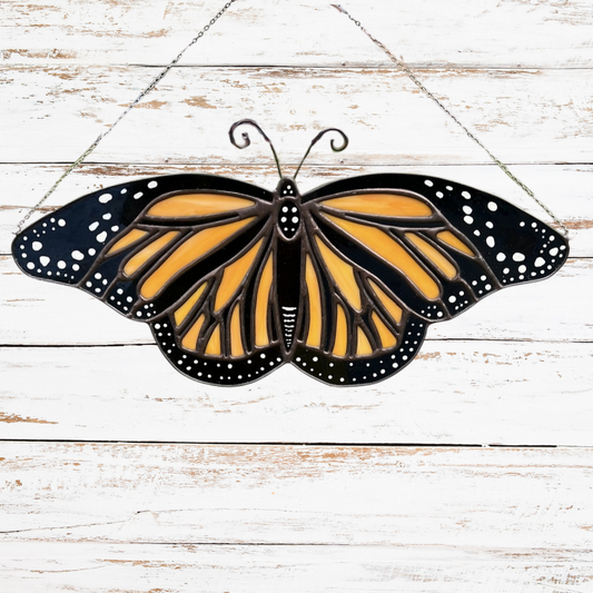 Monarch Butterfly Stained Glass Suncatcher