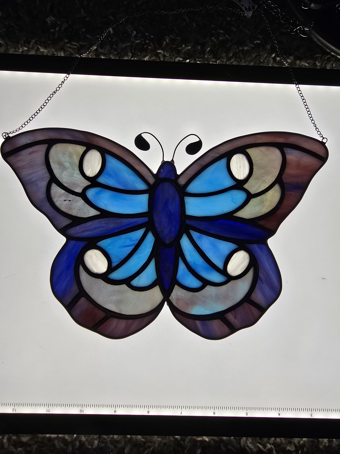 Butterfly Blue Purple Stained Glass Suncatcher