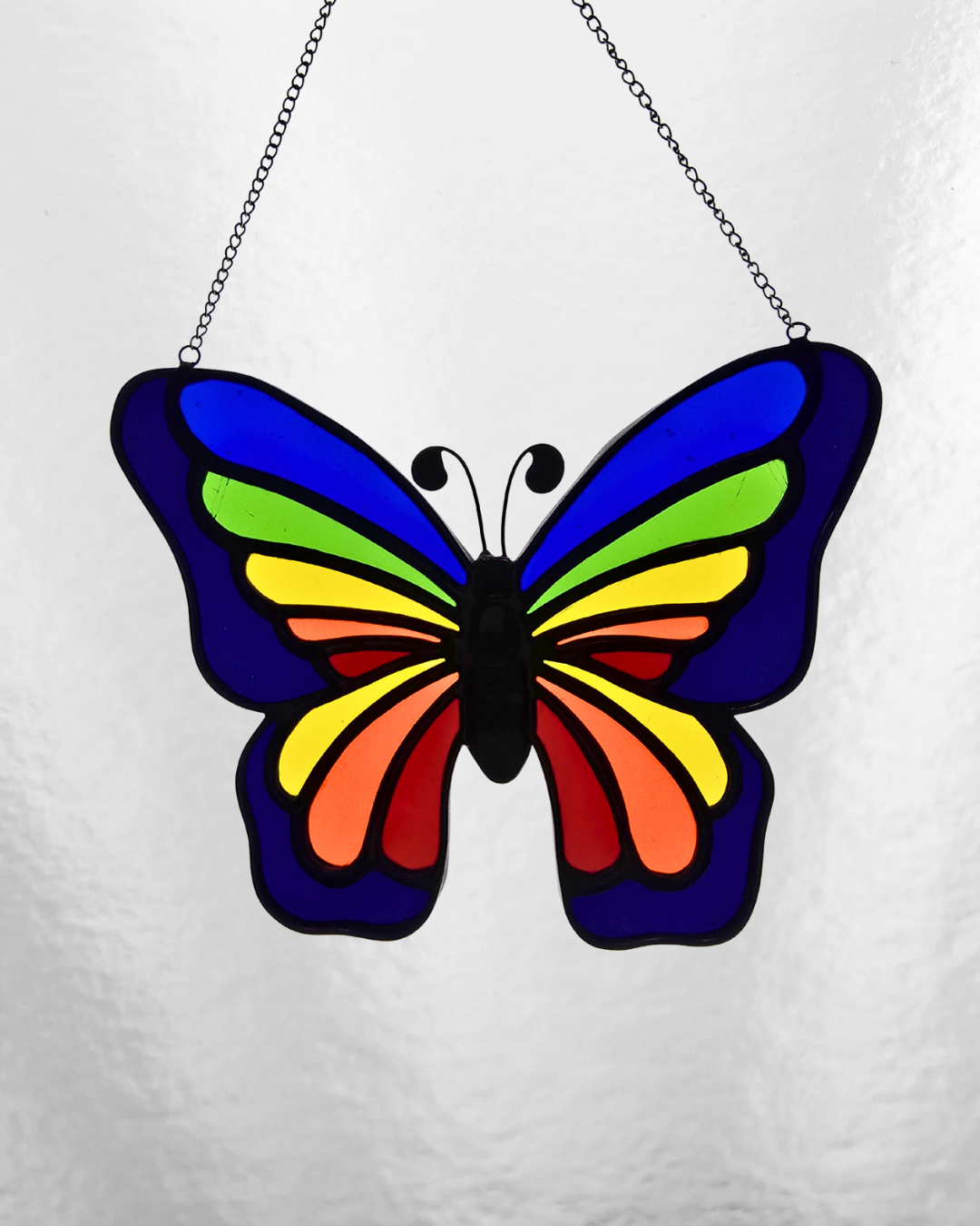 Butterfly Pride Rainbow Stained Glass Suncatcher