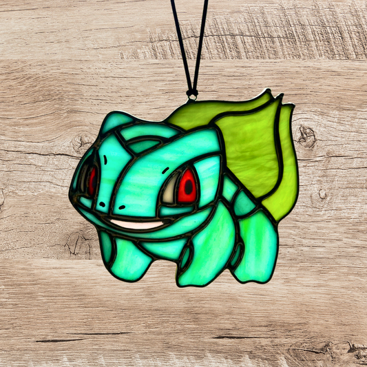 Bulbasaur Inspired Stained Glass Suncatcher or Nightlight