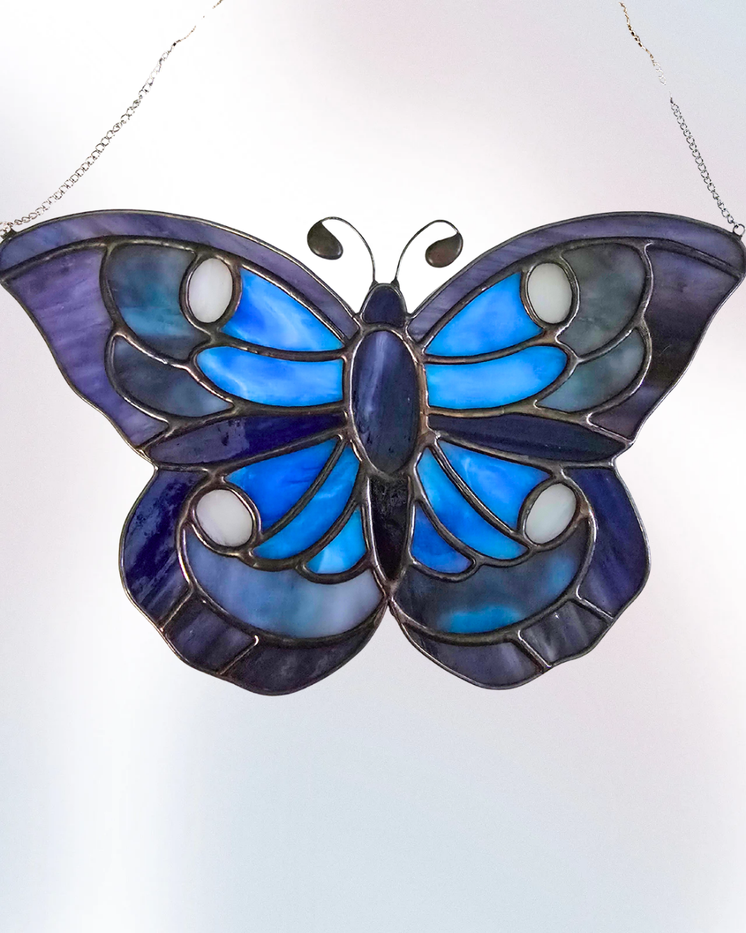 Butterfly Blue Purple Stained Glass Suncatcher