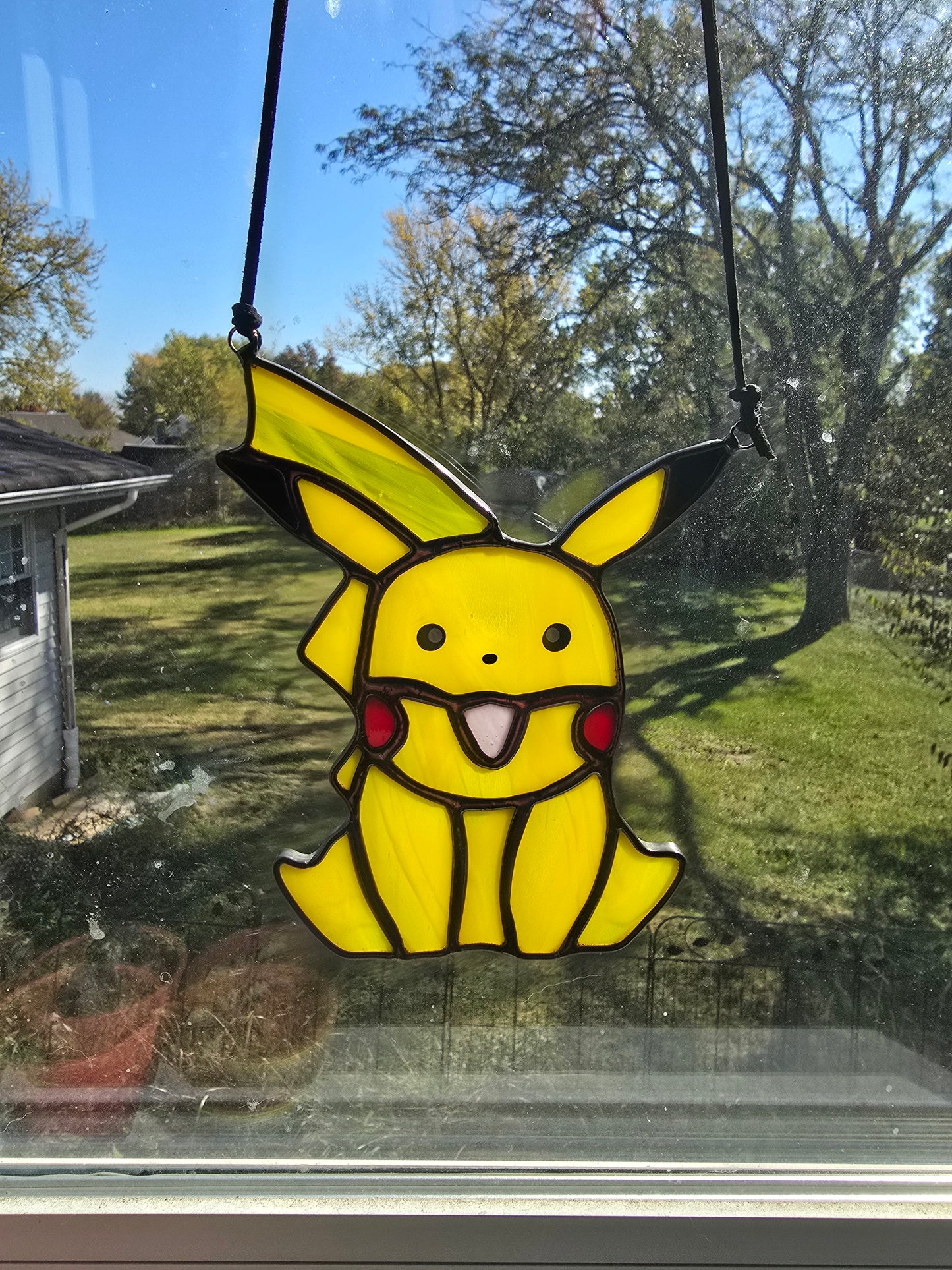 Pikachu Inspired Stained Glass Suncatcher or Nightlight