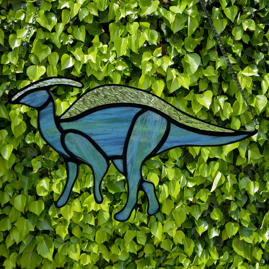 Parasaurolophus Dinosaur Stained Glass Suncatcher or Nightlight