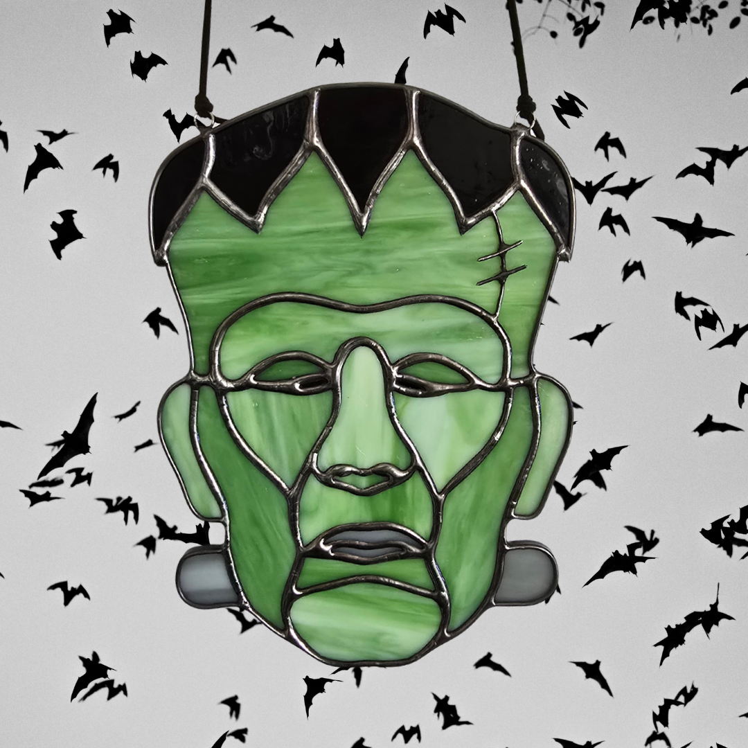 Frankenstein Stained Glass Halloween Fall Suncatcher