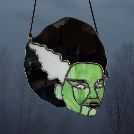 Bride of Frankenstein Stained Glass Halloween Fall Suncatcher