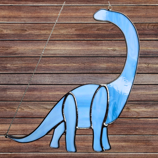 Brontosaurus Dinosaur Stained Glass Suncatcher or Nightlight