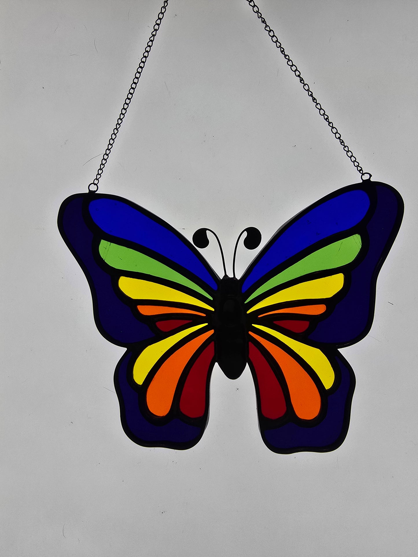 Butterfly Pride Rainbow Stained Glass Suncatcher