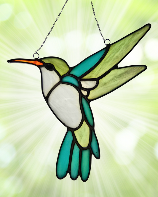 Bird Hummingbird Stained Glass Suncatcher
