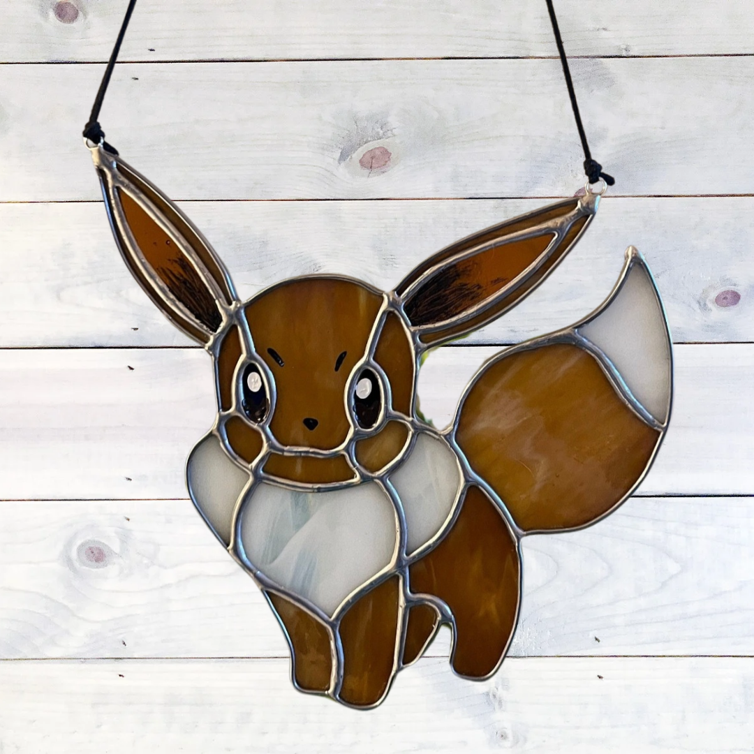 Eevee Inspired Stained Glass Suncatcher