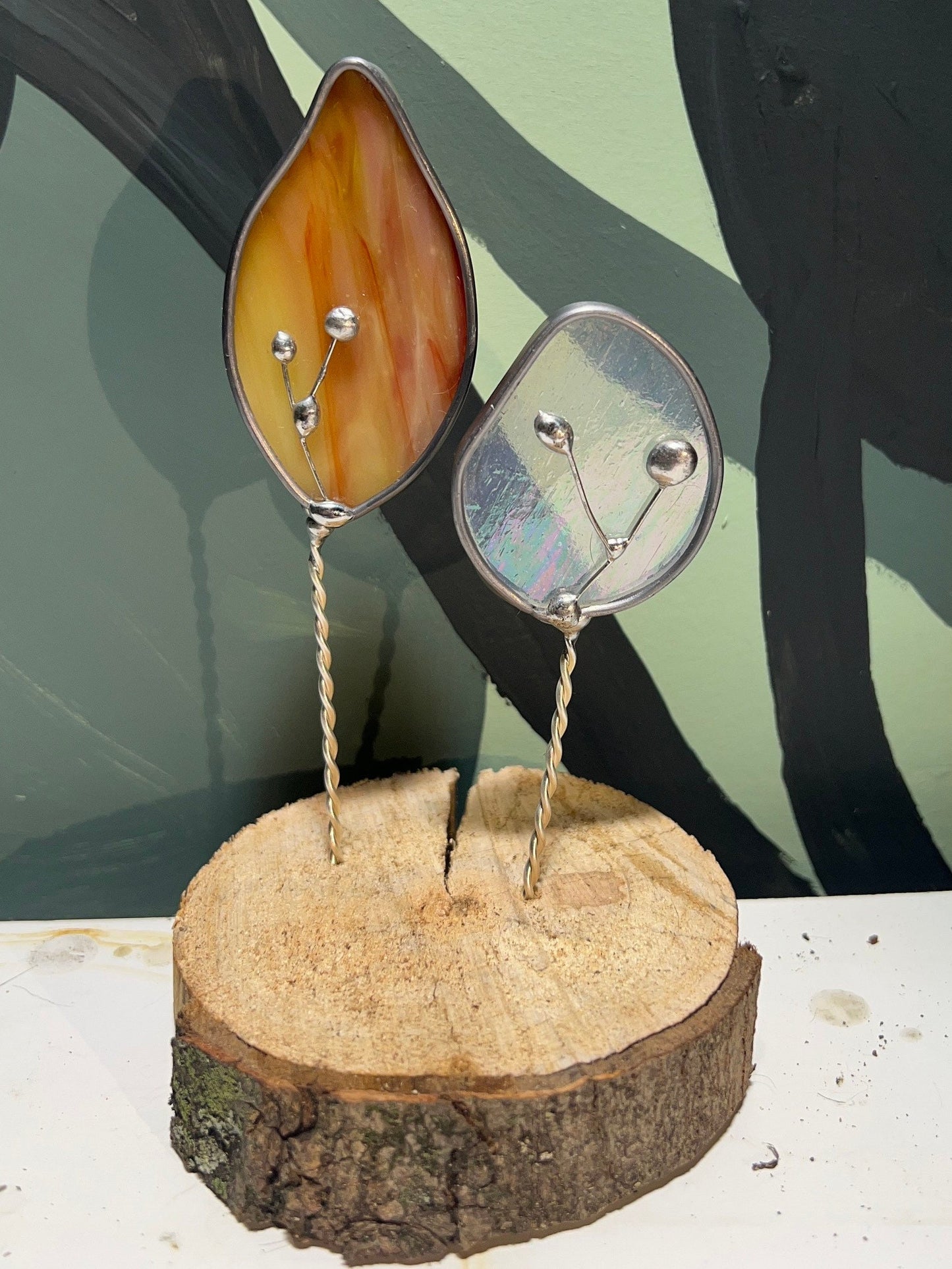 Happy Little Tree Stained Glass Suncatcher Sculptures