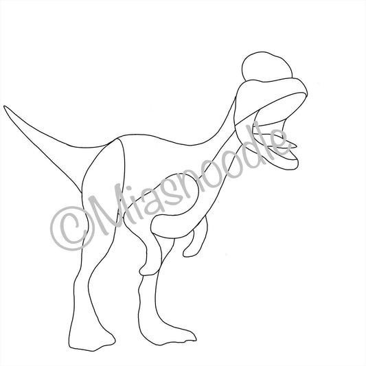 Dinosaur Dilophosaurus Stained Glass Pattern Download