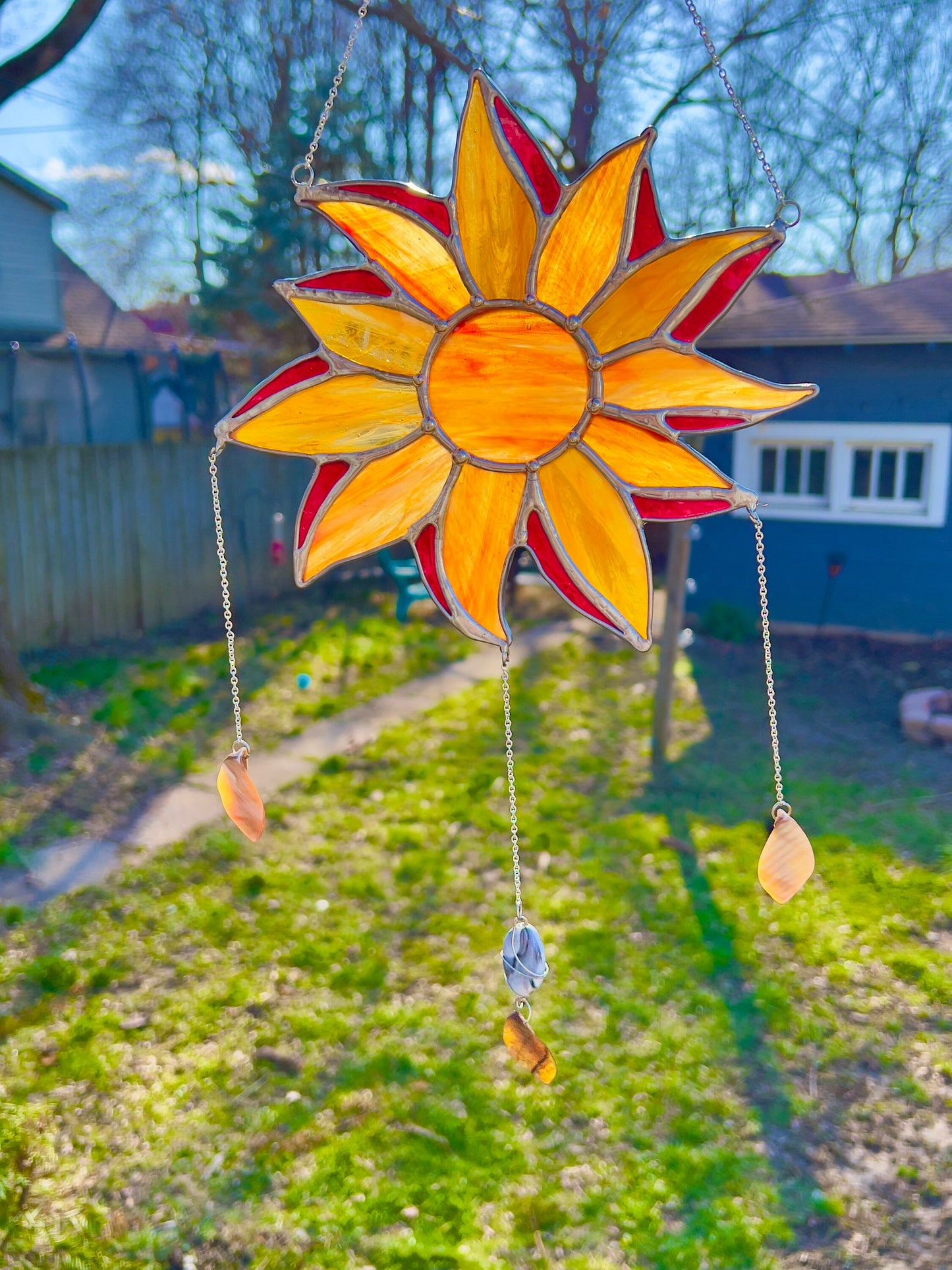 Sun Flower Stained Glass Suncatcher